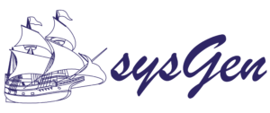 sysGen Logo + sysGen Text + horizontal 2545x1067
